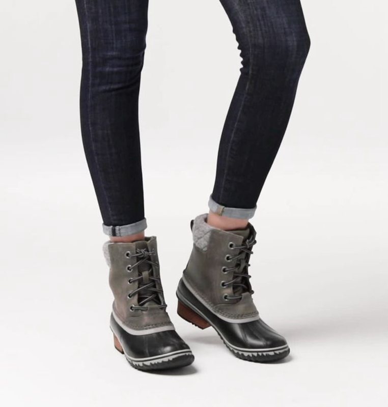 Botas De Agua Sorel Mujer - Slimpack™ Ii Lace Duck Mid Negras/Gris - 12739-EHXR